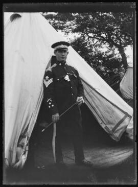 [Sergeant in the Pembroke Yeomanry with three Territorial Force Proficiency Stars]