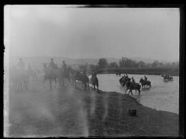 [Mounted Soldiers Fording a River]