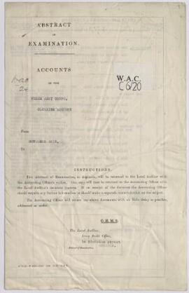 Abstract of Examination of accounts of the Welsh Army Corps, Clothing account for Nov. 1915, comp...