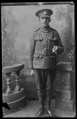 [Copy photograph of a soldier in the Welsh Regiment]