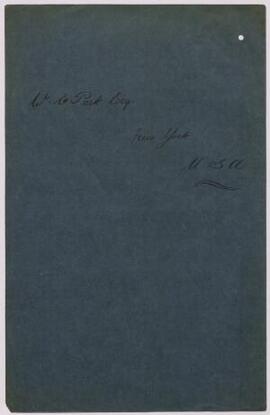 Correspondence, Nov.-Dec. 1915, of Owen W. Owen and W. E. Park, New York, and letters to Owen W. ...