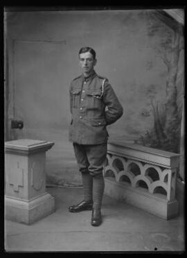 [Full-length studio portrait of a soldier in an unknown regiment]
