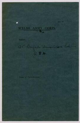 Clothing correspondence, Sept.-Oct. 1915; general 21 Oct. 1915, correspondence re supply of great...