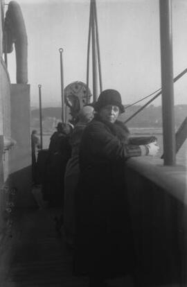 [Unidentified woman on the deck of a ship]