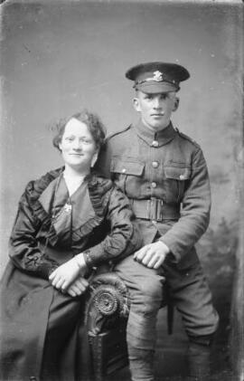 [Private, Welsh Regiment with Spouse]