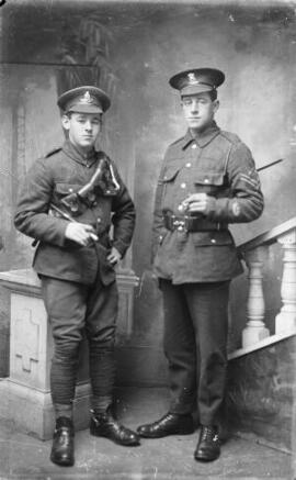 [Corporal in the Welsh Regiment and a private in the Royal Field Artillery, believed to be Daniel...
