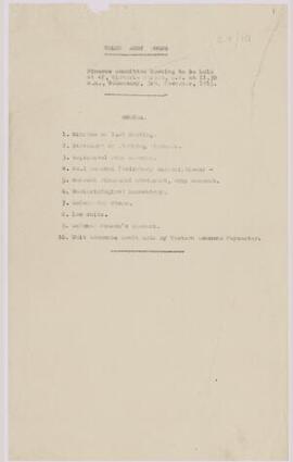 Agenda of the Finance Committee meeting, 3 Nov. 1915, and enclosures,