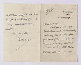 Correspondence of Sir Ivor Herbert, Bart, MP, May 1915-April 1917, 16 June 1924. 1915-24,