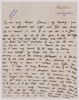 Letters from Alice Mary Sybil Wynne Finch to her husband John Charles Wynne Finch,