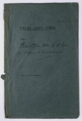 War Office letter, 6th Sept. 1914, re clothing and necessaries, and subsequent correspondence, Sept,