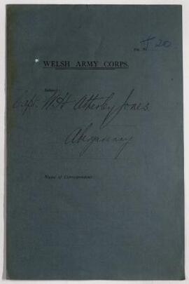 W. H. Atherley Jones, Abergavenny, Oct. 1915-March 1916, relating to recruiting. 1915-16,