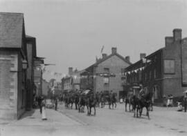 Montgomeryshire Yeomanry marching from camp at Llanfyllin [no.1]