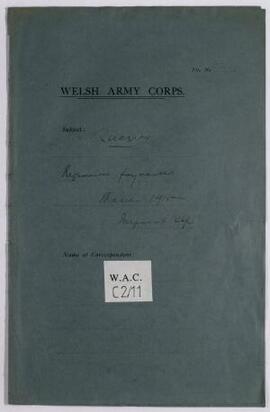 Queries, Regimental Paymaster, Imprest account, March 1915. Empty file,