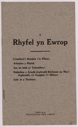 Y Rhyfel yn Ewrop (Cardiff, 1914),