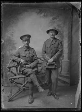 [Private in the Kings Royal Rifle Corps and an officer in Tropical Uniform]