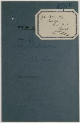 John Robinson, Pwllheli, relating to Royal Field Hospital at Pwllheli, Nov.-Dec,