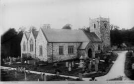 Llanrhaiadr Church from Wynnstay, Old Neg.