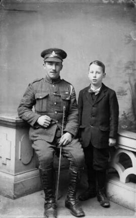 [Decorated soldier and son]