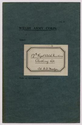 Clothing account, Col. H. Ll. Mostyn, Sept,