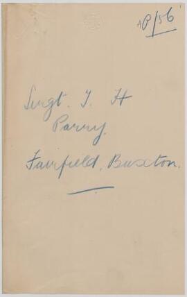 Sergt T. H. Parry, Fairfield, Buxton, April-May,